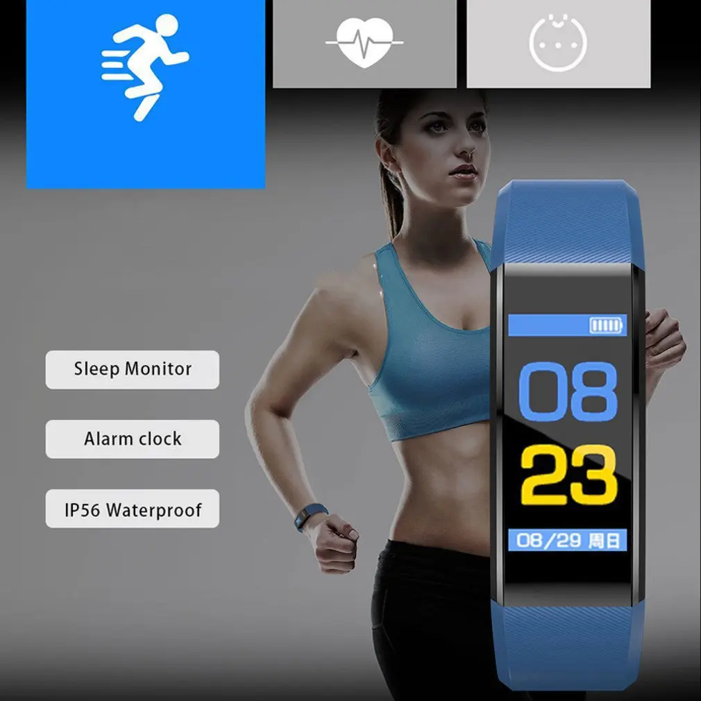 115PLUS športna fitnes pedometer barvni zaslon smart zapestnica krvni tlak manšeta pametna zapestnica moški ženske gledajo 3