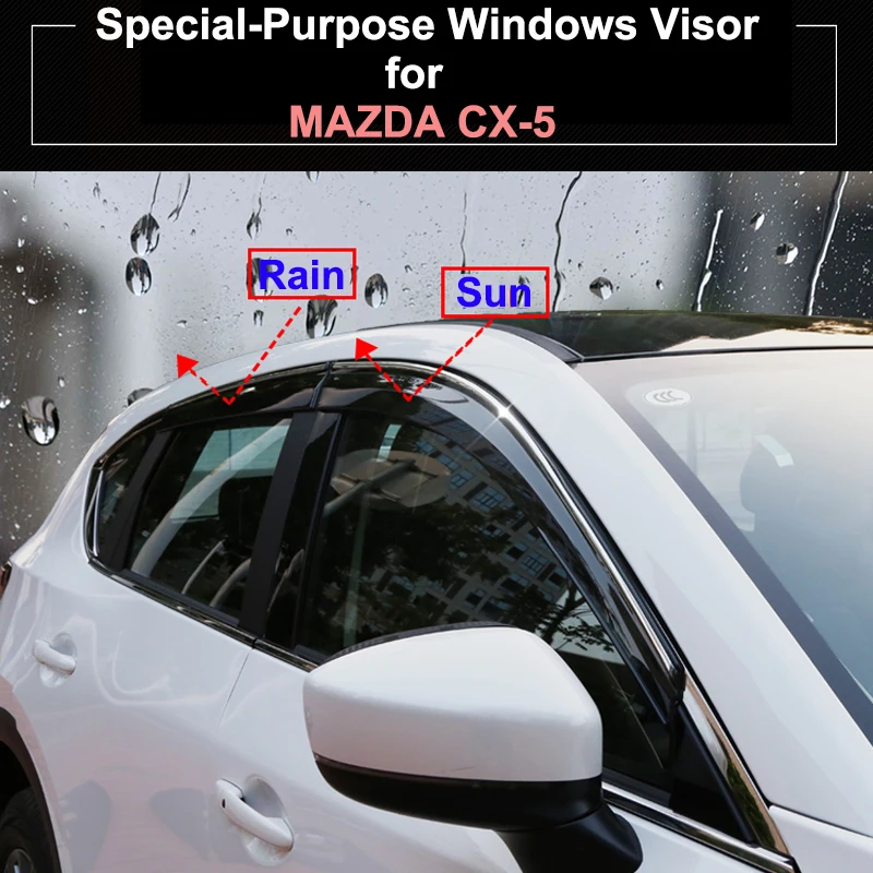 Zvestoba Chrome za Mazda CX-5 CX5 2017 2018 platnene strehe Okna Vizir Odtenek Vent Dež Deflektor Kritje Trim Avto Styling Dodatki 1