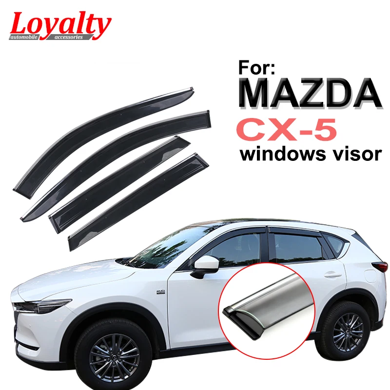 Zvestoba Chrome za Mazda CX-5 CX5 2017 2018 platnene strehe Okna Vizir Odtenek Vent Dež Deflektor Kritje Trim Avto Styling Dodatki 4