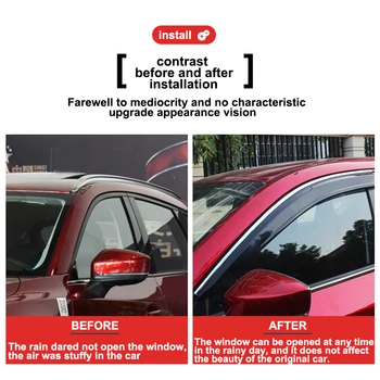 Zvestoba Chrome za Mazda CX-5 CX5 2017 2018 platnene strehe Okna Vizir Odtenek Vent Dež Deflektor Kritje Trim Avto Styling Dodatki 2