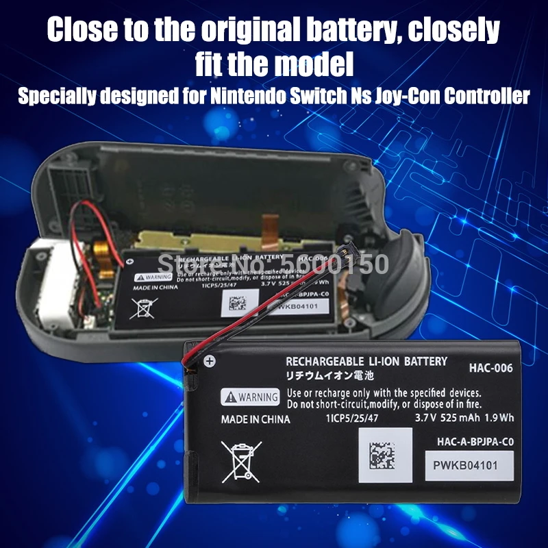525mAh Li-ion Baterije za Nintendo STIKALO NS veselje-con Gamepad krmilnik za igre Popravilo Moč Baterije HAC-006 HAC-016 0