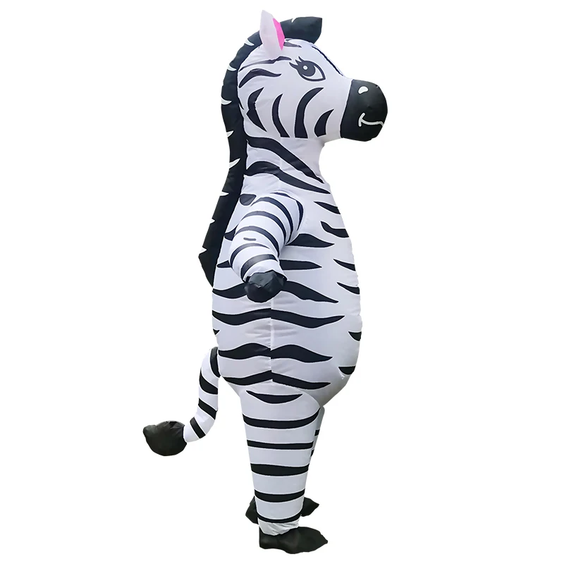 Novo Zebra Napihljivi Kostum Halloween Kostum za Odrasle Celotno Telo, Luštna Črna Bela Živalski Karneval Stranka Vlogo Igrajo Disfraces 5