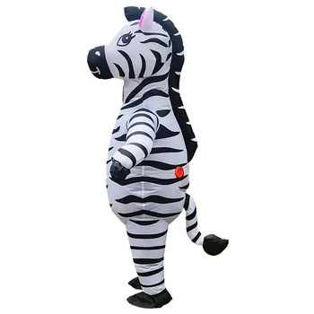 Novo Zebra Napihljivi Kostum Halloween Kostum za Odrasle Celotno Telo, Luštna Črna Bela Živalski Karneval Stranka Vlogo Igrajo Disfraces 0