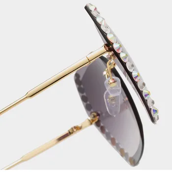 Yoovos Rimless Ženske Sončna Očala Nosorogovo Sončna Očala Ženske Luksuzni Očala Za Ženske Retro Očala Blagovne Znamke Design Gafas De Sol 1