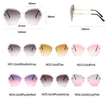 Yoovos Rimless Ženske Sončna Očala Nosorogovo Sončna Očala Ženske Luksuzni Očala Za Ženske Retro Očala Blagovne Znamke Design Gafas De Sol 2