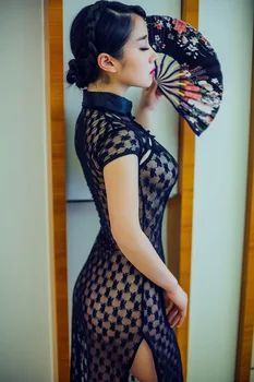 Erotično Perilo Za Ženske Tradicionalno Kitajsko Obleko Seks Perilo Porno Babydoll Vroče Odprite Mednožje Seksi Spodnje Perilo, Mini Cheongsam 2
