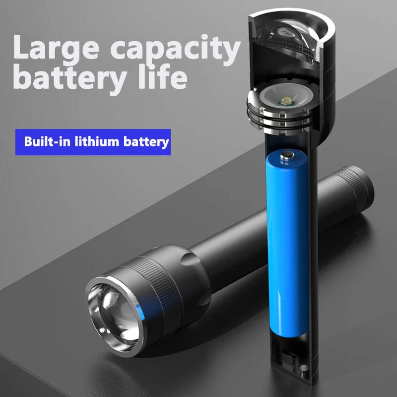 2020 NOVA USB Polnilna LED Svetilka Z T6 LED vgrajena litijeva baterija 1800mAh Nepremočljiva kamp svetlobe Zoomable Baklo 3