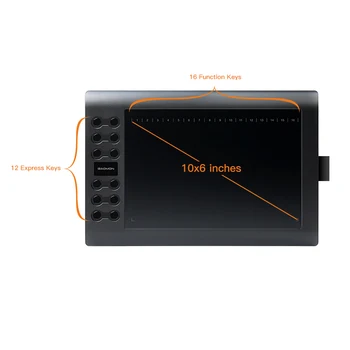 GAOMON M106K 10 Cm Slikarstvo, Grafika, Tablete za Risanje z USB Digitalne Umetnosti Tableta z 12 Express Tipke 4