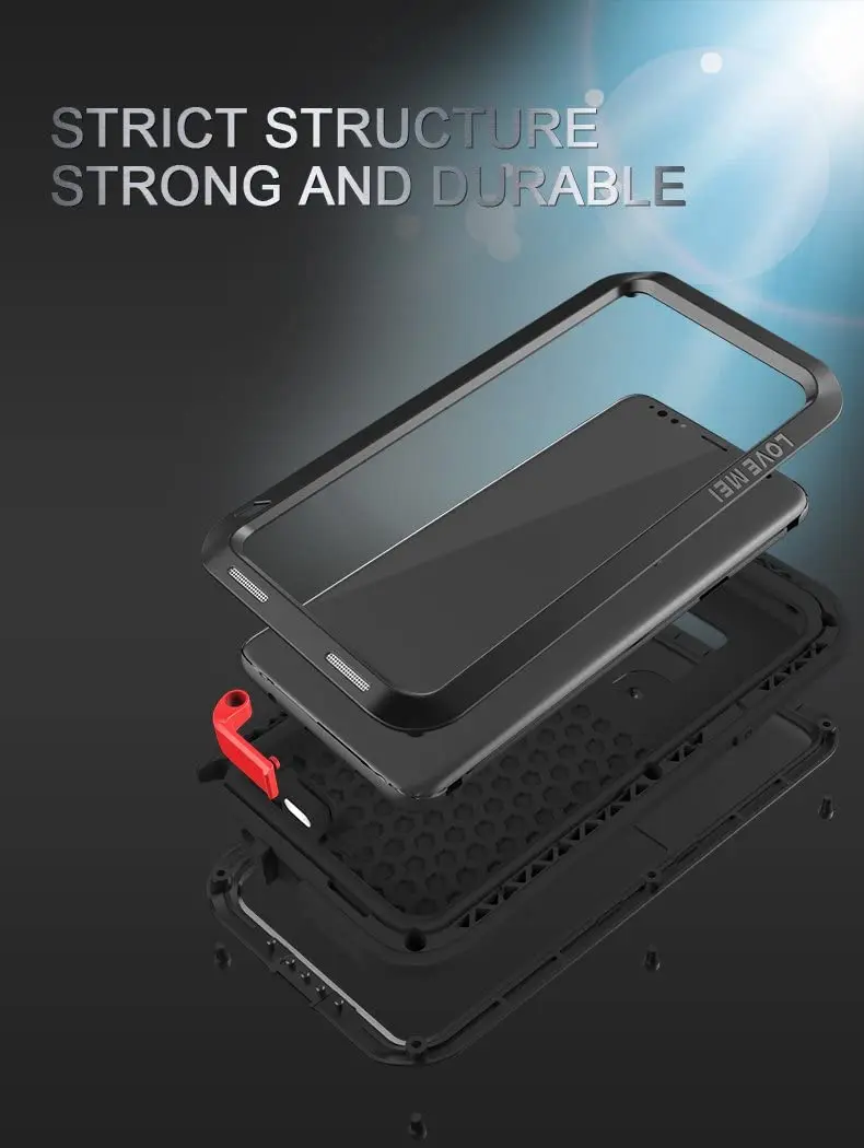 LJUBEZEN MEI Shockproof Silikonski Aluminij Kovinski Oklep Tank Težka Ohišje za Samsung Galaxy S9 Plus S8 Plus Note9 Opomba 10 Pro Primeru 4