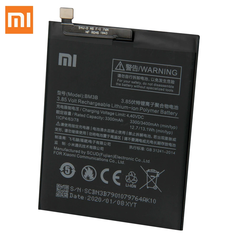 Originalne Nadomestne Baterije Za Xiaomi MIX2 MIX 2 BM3B Pristno Baterijo Telefona 3400mAh 5