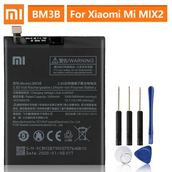 Originalne Nadomestne Baterije Za Xiaomi MIX2 MIX 2 BM3B Pristno Baterijo Telefona 3400mAh 0