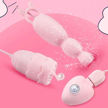 20 Hitrosti Jezika Ustni Lizanje Vibratorji USB Vibracijsko Jajce G-spot Vagina Masaža Klitoris Stimulator Spolnih Igrač za Ženske Sex Shop 4
