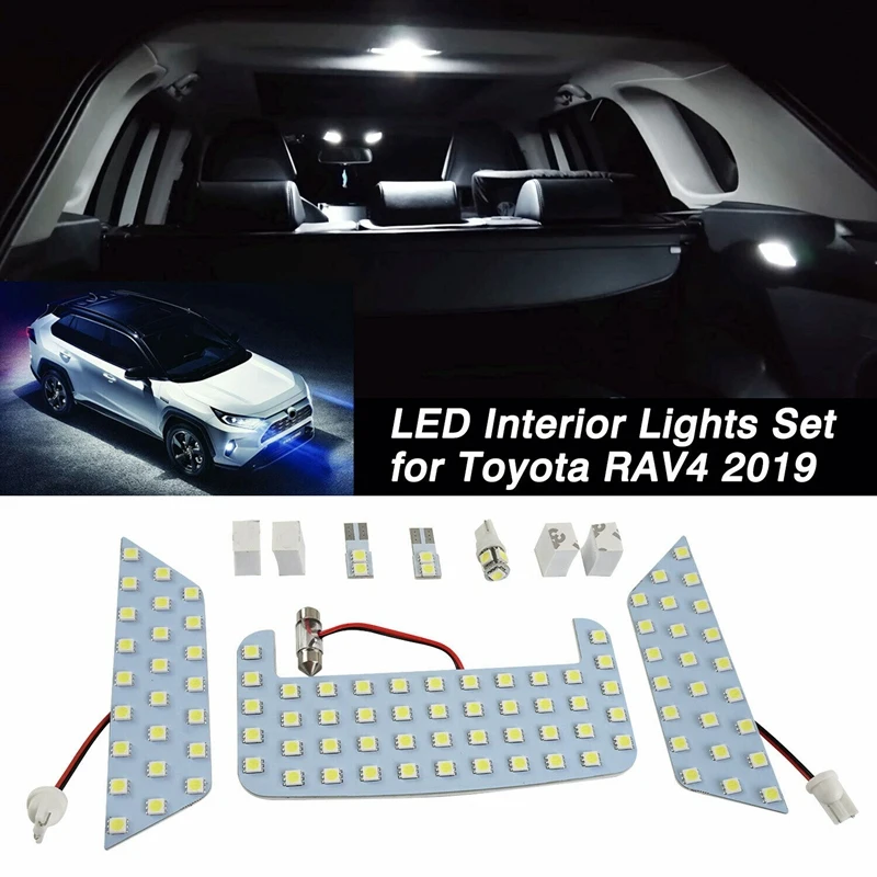 Avto Bela LED Notranjosti Nadgradnjo Svetlobe Sijalka Komplet za Toyota RAV4 2019 2020 4