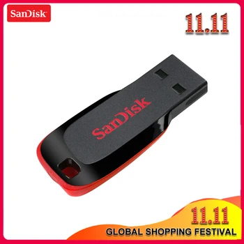 Prvotne SanDisk Cruzer Blade CZ50 USB 2.0 Flash Disk 32GB 64GB 128G 16GB Pero Pogoni USB 2.0 Podpora uradni preverjanje 2