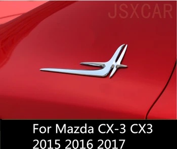 Avto Krilo Strani Značko Fender Emblem Pravico & Levi Strani Avto Nalepke Exterio dekoracijo Za Mazda CX-3 CX3 2016 2017 4