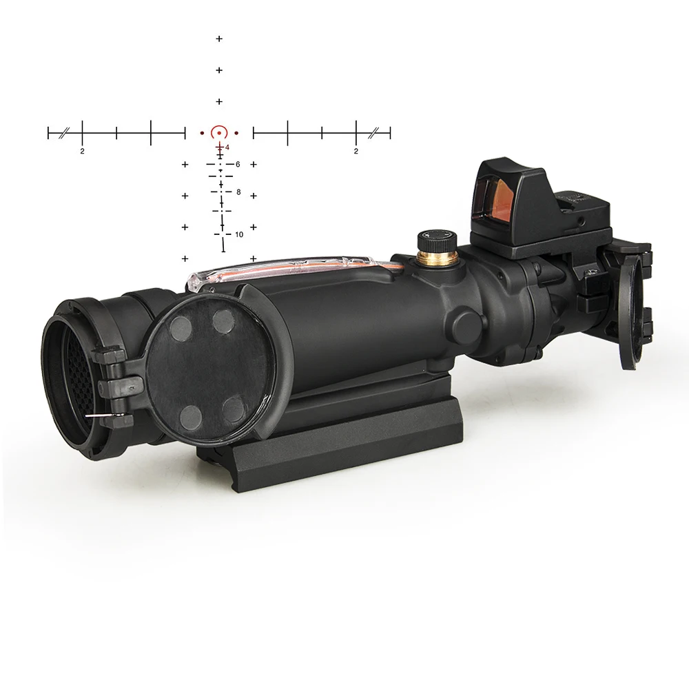 PPT 3.5x35 Taktično Riflescope Pravi Fiber Optics s RMR Rdečo Piko in Killflash Pokrovček Objektiva Zaščitnik 2.4 palčni okularjem gs10406 4
