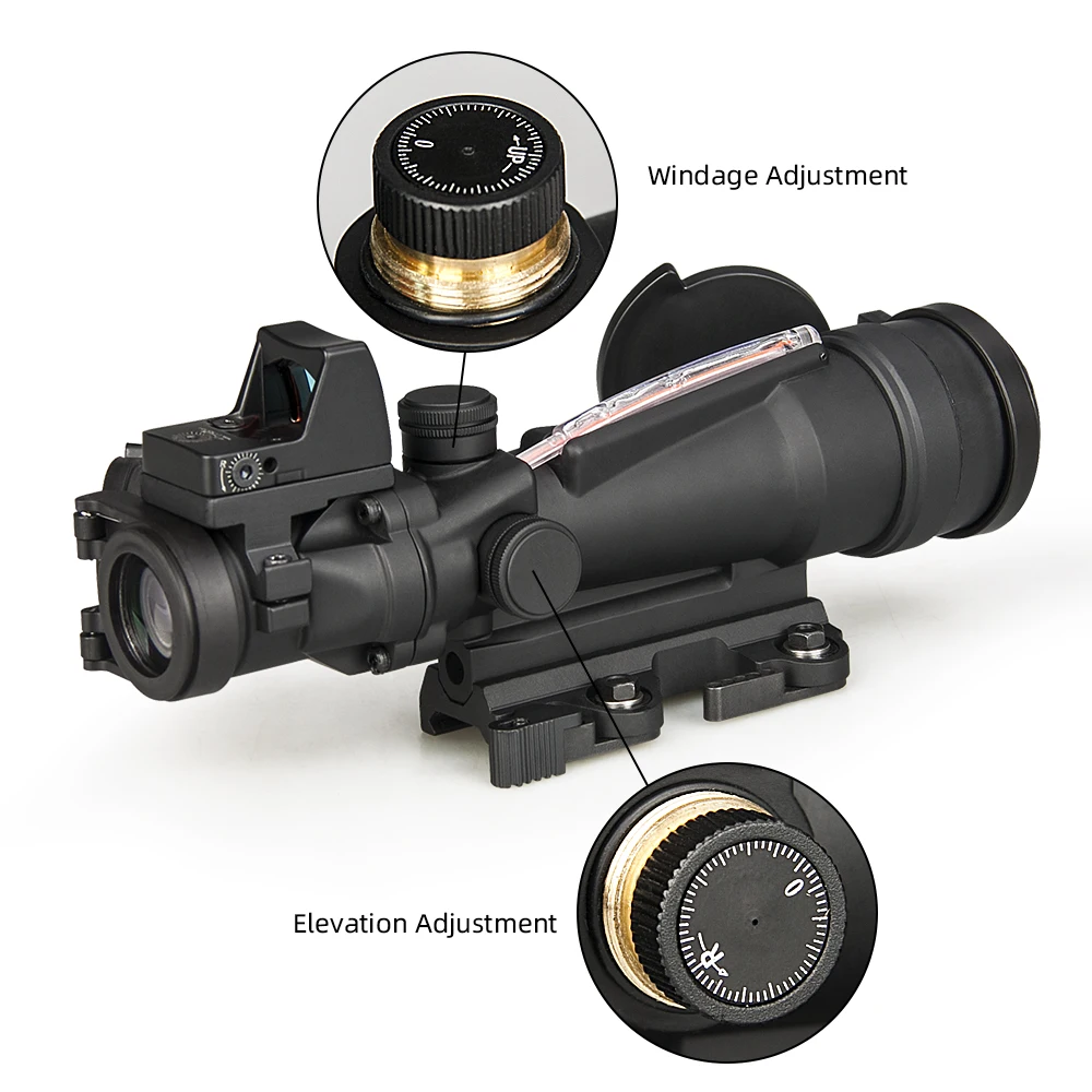 PPT 3.5x35 Taktično Riflescope Pravi Fiber Optics s RMR Rdečo Piko in Killflash Pokrovček Objektiva Zaščitnik 2.4 palčni okularjem gs10406 5