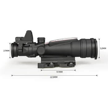 PPT 3.5x35 Taktično Riflescope Pravi Fiber Optics s RMR Rdečo Piko in Killflash Pokrovček Objektiva Zaščitnik 2.4 palčni okularjem gs10406 2