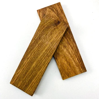 2pieces Afriške Rumena Hruška Lesa za DIY Nož Ročajem Material / Nož Ročaj Obliž Materiala 120x40x8mm 0