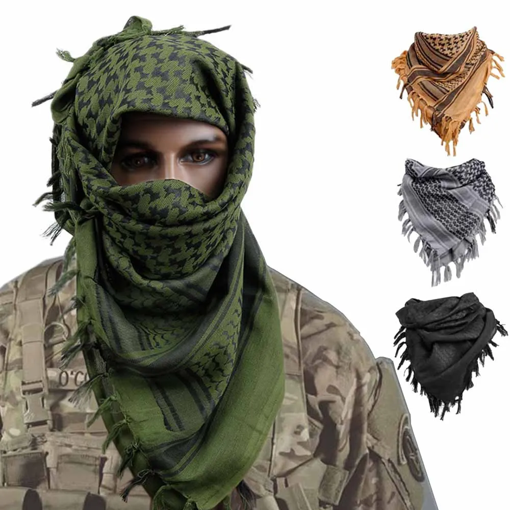 Topel Šal Moški Vojaške Šal Taktično Arabski Puščavi Keffiyeh Šal Prikrivanje Glavo, Šal Ženske Arabski Bombaž Paintball Maska 3