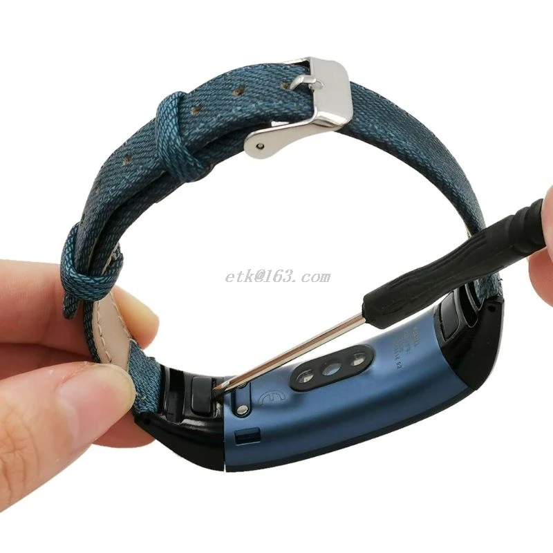Denim Vzorec Pravega Usnja Watchband Pašček za Zapestje Zamenjava za Huawei Honor 5/4 Zapestnica Dodatki 5