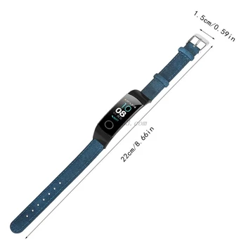 Denim Vzorec Pravega Usnja Watchband Pašček za Zapestje Zamenjava za Huawei Honor 5/4 Zapestnica Dodatki 4