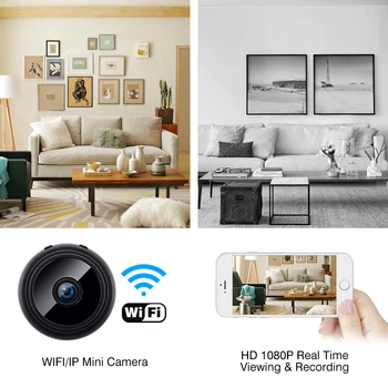 HD 1080P WiFI, Mini Kamero Street Smart Home Security Dvr Nočno opazovanje Gibanja Zazna P2P Video Kamere, Daljinsko upravljanje Fotoaparata 2