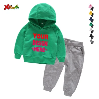 Po meri oblikujete svoje obleke Dekleta hooded nastavite moda Obleko Nove Fante Hoodies Dekle Puloverji Jopice Kostum Otroci Hoodies Logotip 4