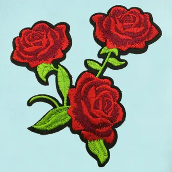 10Pcs Rose Cvetje Vezenega Obliži Železa na Šivanje Nalepke za Oblačila Aplicirano DIY dodatna Oprema Plovila Dekoracijo 4