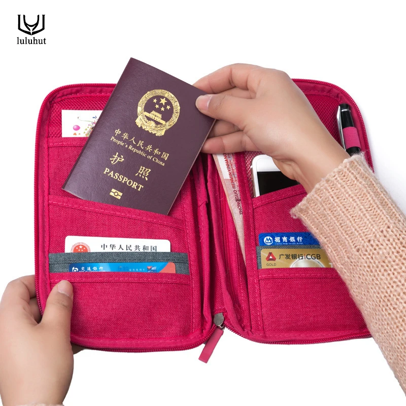 Luluhut potni list vrečko za shranjevanje potovanja funkcionalna torba za prenosni potnega lista imetnika dokumenta organizator kreditne kartice, osebno izkaznico denarnih imetnik 4