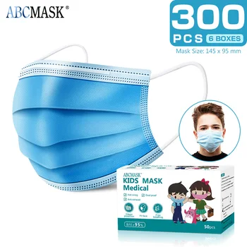 300pcs/6box Otrok Masko za Enkratno uporabo Zaščitne Maske Anti-bakterijske Dustproof Usta Zdravje Elastična Otrok-Maska 4