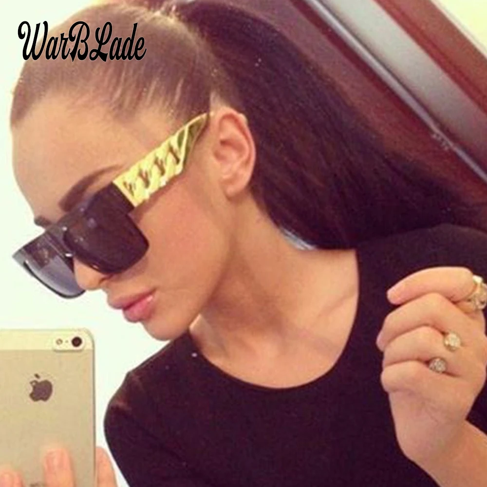 WarBLade 2018 Moški Modni Zlato Kovinsko Verigo Kim Kardashian Beyonce Vintage sončna Očala Hip Hop Sonce Očala Gafas De Sol UV400 3