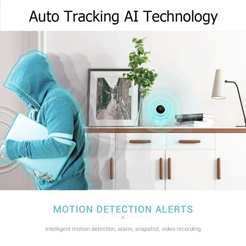 Vroče 1080P HD IP Kamera, WiFi Brezžično Baby Monitor Night Vision Auto Tracking Home Security Nadzor CCTV Omrežja Mini Kamera 0