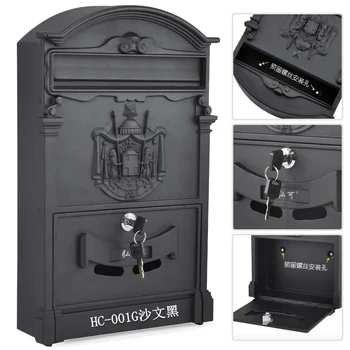 Retro Predal Vile Post Box Evropske Ključavnico Zunanji Steni Časopis Škatle Varno poštnem nabiralniku Vrt Doma Dekoracijo WF1029 0