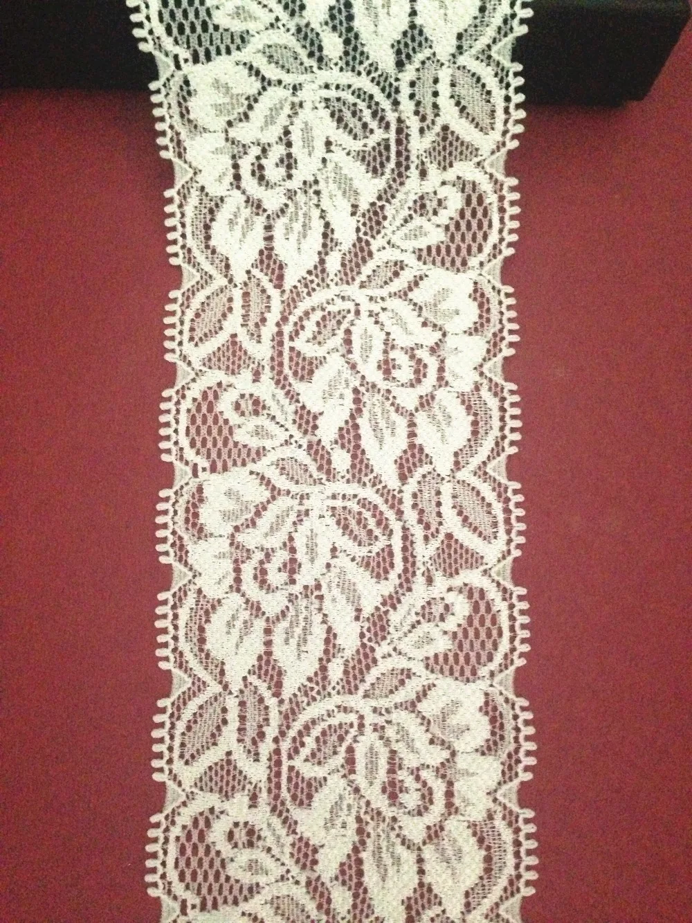 7 cm širina 10meters slonovine krasen nov obrat, cvetlični vzorec elastična stretchy široko čipke za DIY šivanje poroke, poročne, obrt 1
