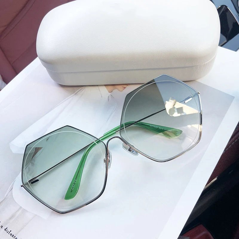 HBK Luksuzni Rimless sončna Očala Ženske Gradient Vintage sončna Očala Moških 2020 blagovna Znamka Modnih Parcelo, Retro sončna Očala UV400 1