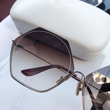 HBK Luksuzni Rimless sončna Očala Ženske Gradient Vintage sončna Očala Moških 2020 blagovna Znamka Modnih Parcelo, Retro sončna Očala UV400 2