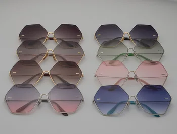 HBK Luksuzni Rimless sončna Očala Ženske Gradient Vintage sončna Očala Moških 2020 blagovna Znamka Modnih Parcelo, Retro sončna Očala UV400 3