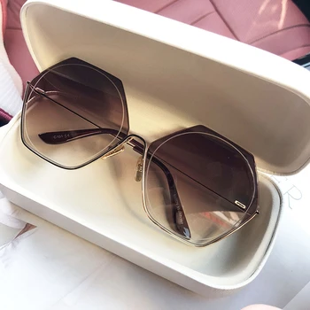 HBK Luksuzni Rimless sončna Očala Ženske Gradient Vintage sončna Očala Moških 2020 blagovna Znamka Modnih Parcelo, Retro sončna Očala UV400 5