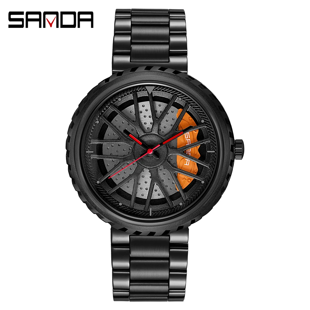 Ure za moške kvarčne ročne ure, iz nerjavnega jekla watch moda Kul 3D Ustvarjalne Avto pnevmatike watch nepremočljiva športne potapljanje 2021 1