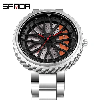 Ure za moške kvarčne ročne ure, iz nerjavnega jekla watch moda Kul 3D Ustvarjalne Avto pnevmatike watch nepremočljiva športne potapljanje 2021 0