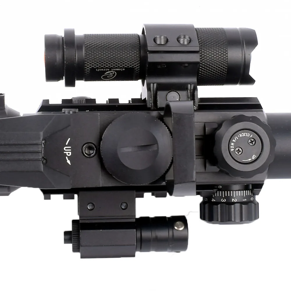 Laser Obseg 4-16x50 Rdečo, Zeleno Osvetljen Reticle Riflescope Ostrostrelec Področje s Svetilko 20 MM Železniškega Okvirov za Lov 1