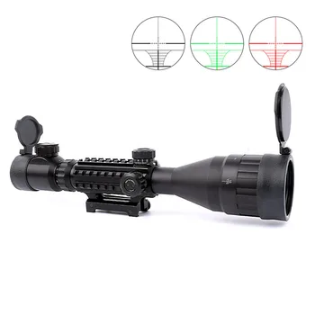 Laser Obseg 4-16x50 Rdečo, Zeleno Osvetljen Reticle Riflescope Ostrostrelec Področje s Svetilko 20 MM Železniškega Okvirov za Lov 2