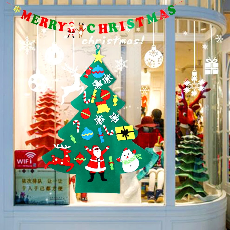 DIY Čutiti Božično Drevo Božično Dekoracijo za Dom Novo Leto, Darila Otroke, Božični Okraski Steni Visi Navidad Xmas tree Igrača 5