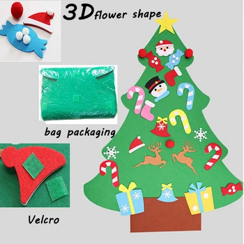 DIY Čutiti Božično Drevo Božično Dekoracijo za Dom Novo Leto, Darila Otroke, Božični Okraski Steni Visi Navidad Xmas tree Igrača 1