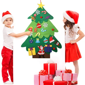 DIY Čutiti Božično Drevo Božično Dekoracijo za Dom Novo Leto, Darila Otroke, Božični Okraski Steni Visi Navidad Xmas tree Igrača 2