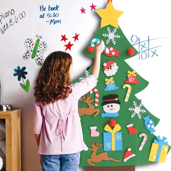 DIY Čutiti Božično Drevo Božično Dekoracijo za Dom Novo Leto, Darila Otroke, Božični Okraski Steni Visi Navidad Xmas tree Igrača 4