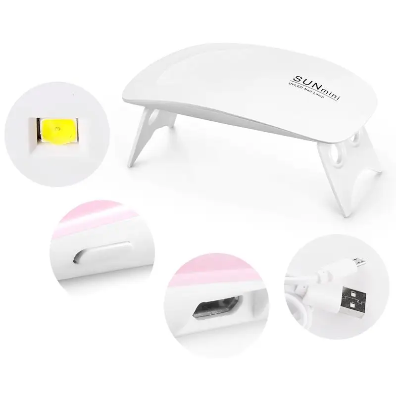 6W Krat Prenosni LED UV Lučka Bela, Roza Zdravljenju Pralni Kabel USB Mini Lak za Lase Design DIY Orodje Za Dom 2