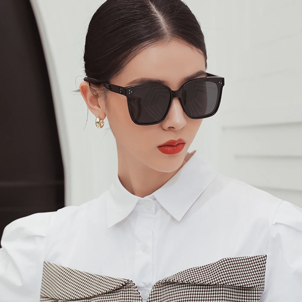 Peekaboo korejski stlye ženske kvadratnih polarizirana sončna očala uv400 rjava siva prevelik dame sončna očala za plažo 2020 poletje 3