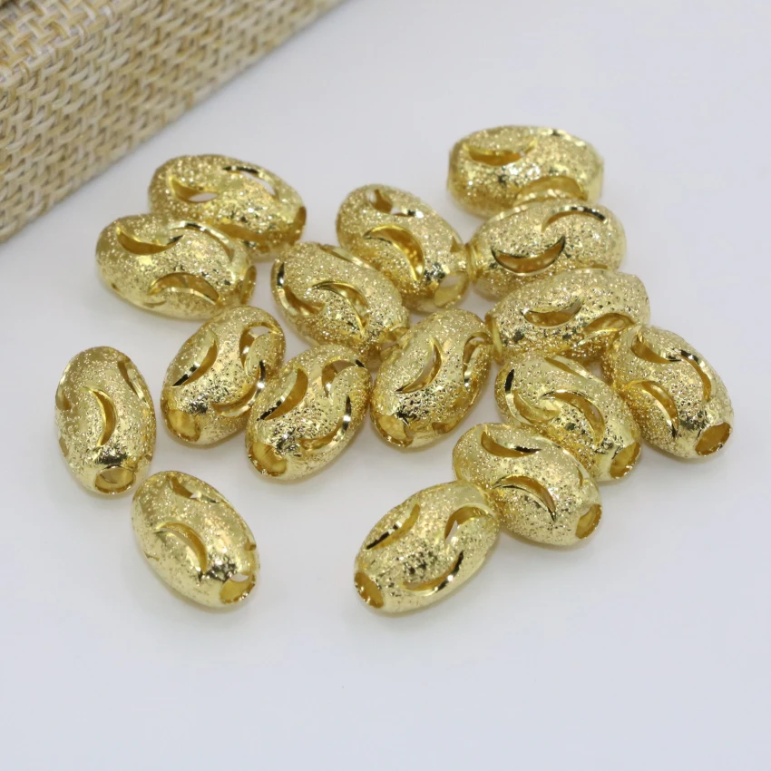 7*11 mm 10pcs zlato barvo sod cev obliki votlih distančniki kroglice frost mat pribor nakit ugotovitve B2565 2